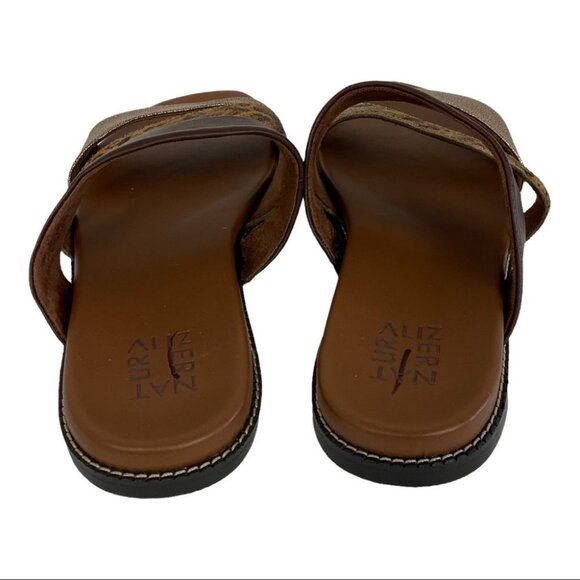 NEW Naturalizer Kellie Slide Sandals Leather Comfort Slip On Slides Size 10 Boho - Picture 7 of 9